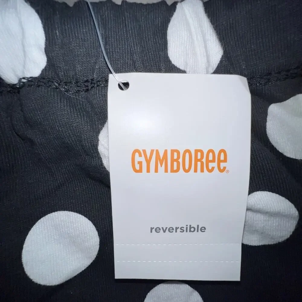 NWT Gymboree Reversible Skirt Polka Dot & Striped Black Size 8